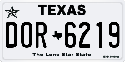 TX license plate DOR6219