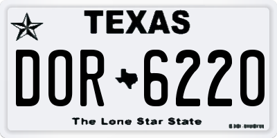 TX license plate DOR6220