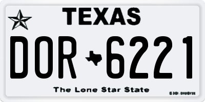 TX license plate DOR6221