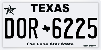TX license plate DOR6225