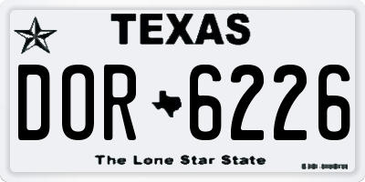 TX license plate DOR6226