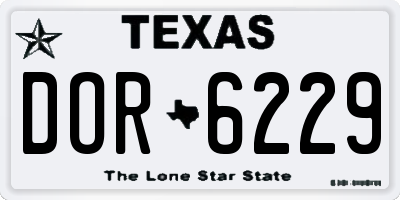 TX license plate DOR6229