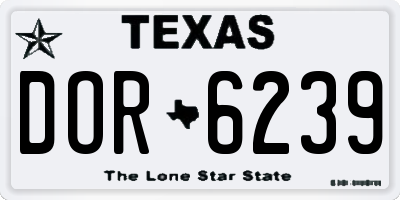 TX license plate DOR6239