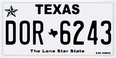TX license plate DOR6243