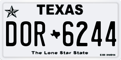 TX license plate DOR6244