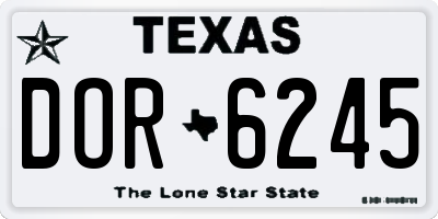 TX license plate DOR6245