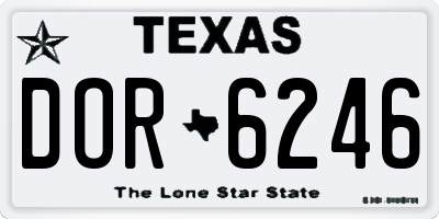TX license plate DOR6246