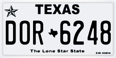 TX license plate DOR6248