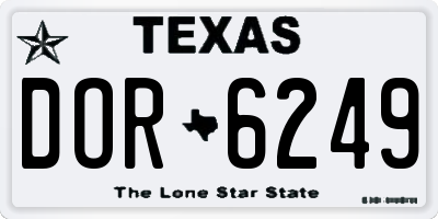 TX license plate DOR6249