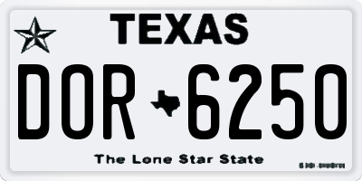 TX license plate DOR6250