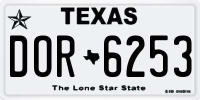 TX license plate DOR6253