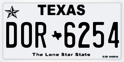TX license plate DOR6254