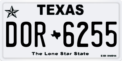 TX license plate DOR6255