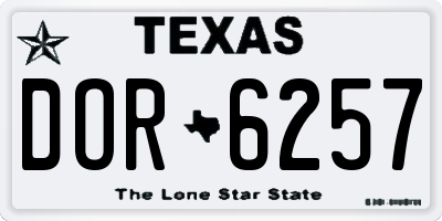 TX license plate DOR6257