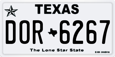 TX license plate DOR6267