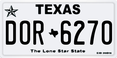 TX license plate DOR6270
