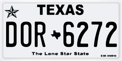 TX license plate DOR6272