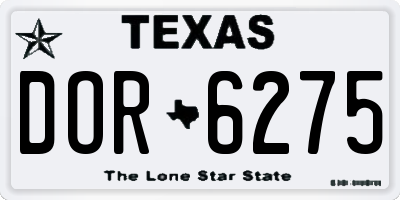 TX license plate DOR6275