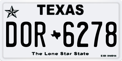 TX license plate DOR6278