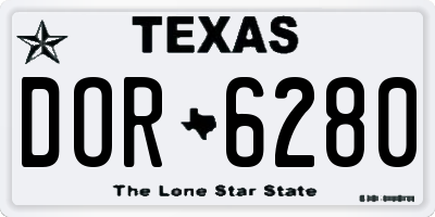 TX license plate DOR6280