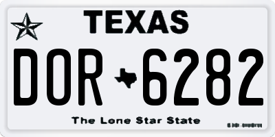 TX license plate DOR6282