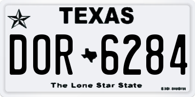 TX license plate DOR6284