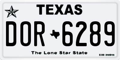 TX license plate DOR6289