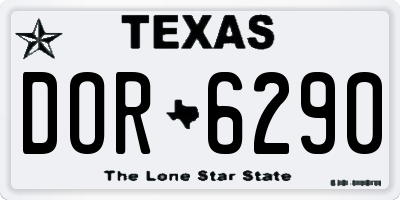 TX license plate DOR6290