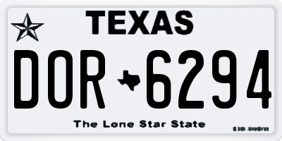 TX license plate DOR6294