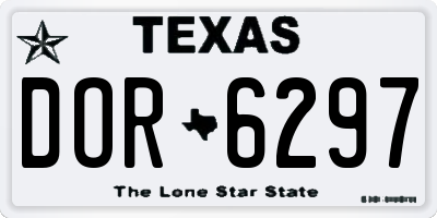 TX license plate DOR6297