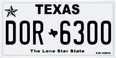 TX license plate DOR6300