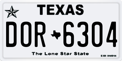 TX license plate DOR6304