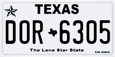 TX license plate DOR6305