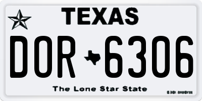 TX license plate DOR6306
