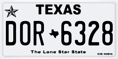 TX license plate DOR6328