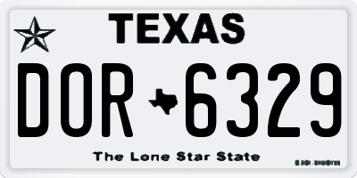 TX license plate DOR6329