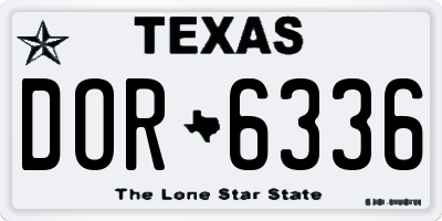 TX license plate DOR6336