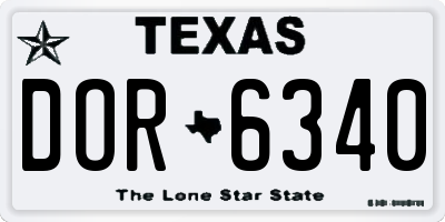 TX license plate DOR6340