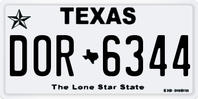 TX license plate DOR6344
