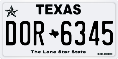 TX license plate DOR6345