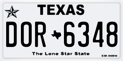 TX license plate DOR6348