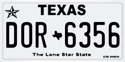 TX license plate DOR6356