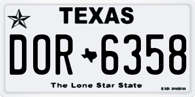 TX license plate DOR6358