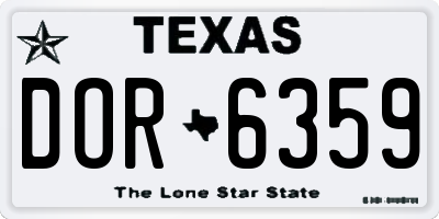 TX license plate DOR6359