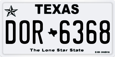 TX license plate DOR6368