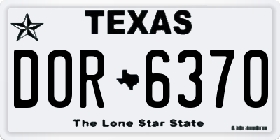 TX license plate DOR6370