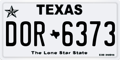 TX license plate DOR6373