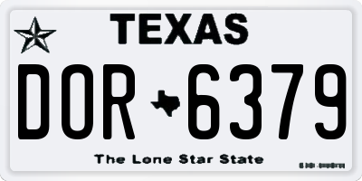 TX license plate DOR6379