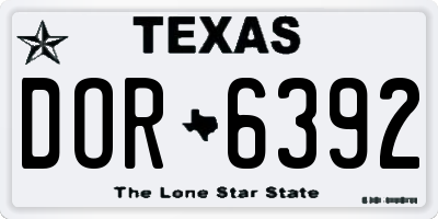 TX license plate DOR6392