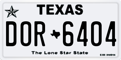 TX license plate DOR6404